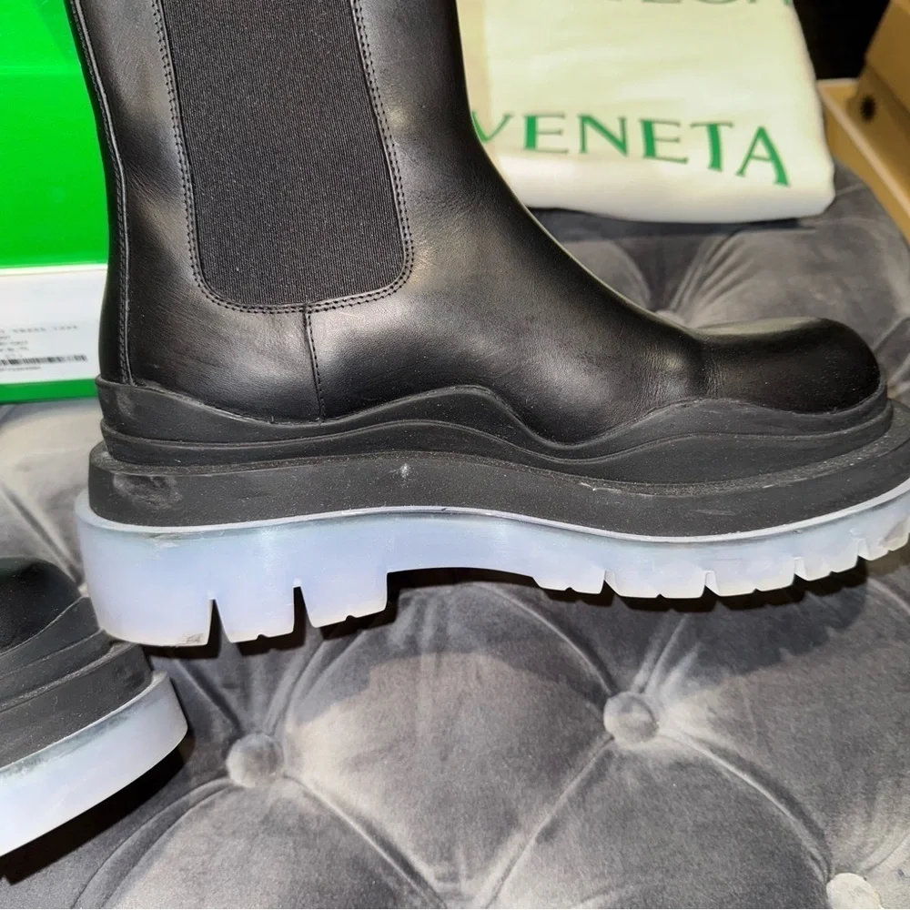Size 37.5 Bottega Veneta The Tire Boots Black Clear